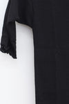BASERANGE Round neck ruffled ribbed cotton T-shirt TOPA series collection France BAS-TOPA-RB-000-HEI Black